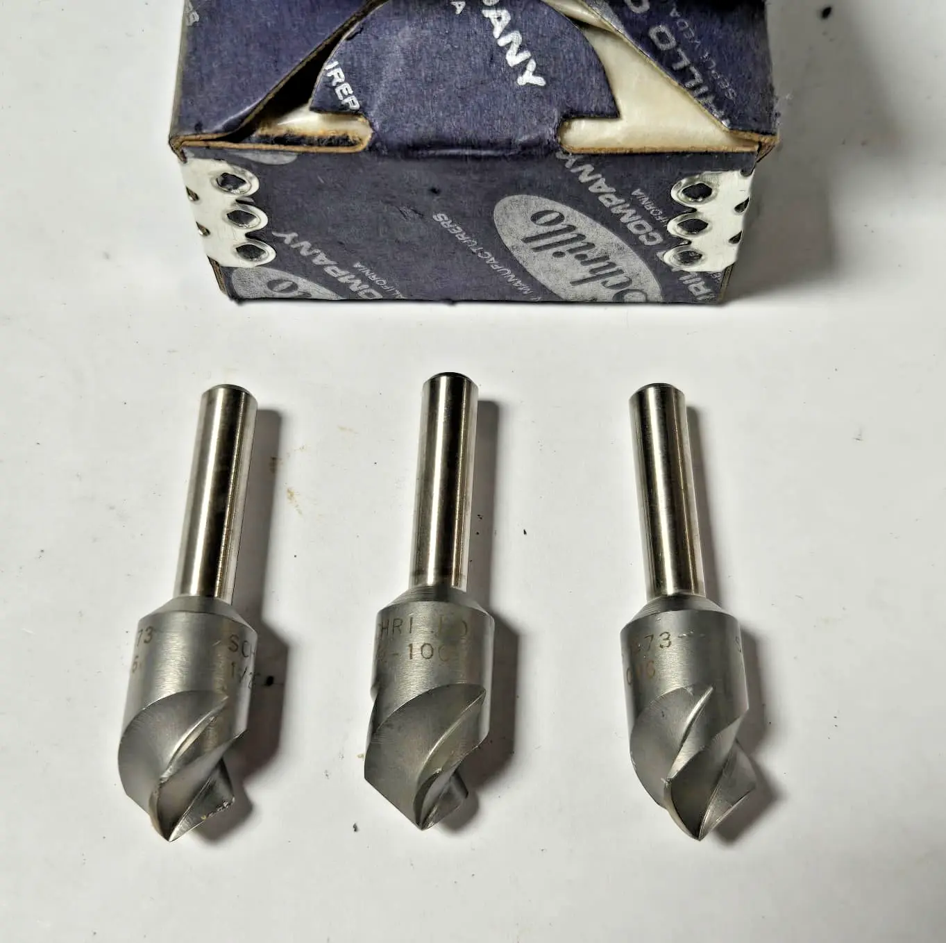 Schrillo 1/2" High Speed Steel Countersink 100 Degree #1016 USA Lot of 3