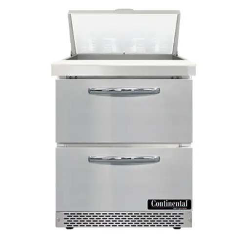 Continental SW27N8-FB-D 27" Sandwich/salad Prep Table W/ Refrigerated Base, 115v
