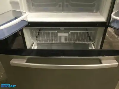 USED WHIRLPOOL GOLD FRENCH DOOR FREEZER ON BOTTOM STAINLESS STEEL REFRIGERATOR ENERGY STAR HIGH EFFICIENCY