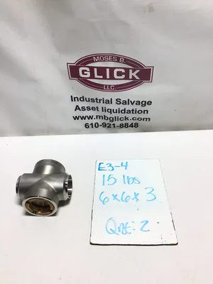 Parker CF-3M Four Way Socket Weld Pipe Fitting Unequal Cross Stainless Steel