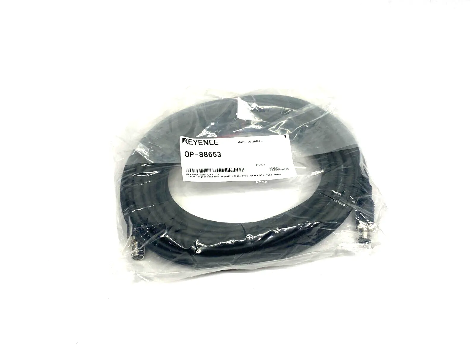NEW KEYENCE ETHERNET CONNECTION CABLE 10M LENGTH M12 TO M12