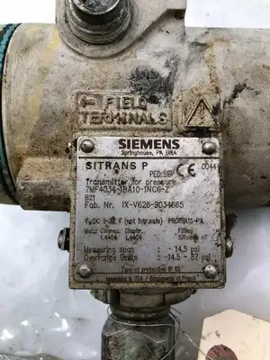 Siemens SITRANS P 7MF4034-1BA10-1NC6-Z Pressure Transmitter 145PSI