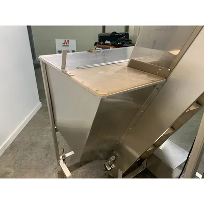 Used 12" Stainless Steel Cleated Incline Loading Belt Conveyor - 84" Ht.