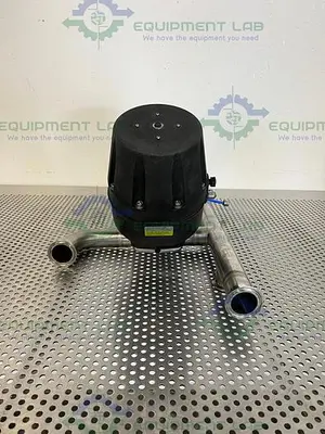 USED ITT PURE-FLO A216 4-WAY DIAPHRAGM STAINLESS STEEL VALVE W/ 1.5" SANITARY FITTING