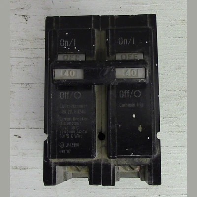 Cutler Hammer 2 Pole 40 Amp Push-in Breaker