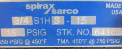 NEW SPIRAX SARCO 3/4-B1HS-15 STEAM TRAP 34B1HS15