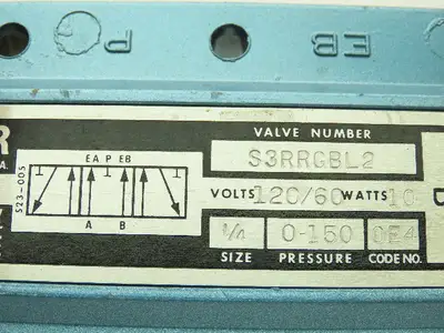 Skinner S3RRGBL2 Directional Control Valve 5-Way 2 Pos 120V 150 PSI 1/4" NPT