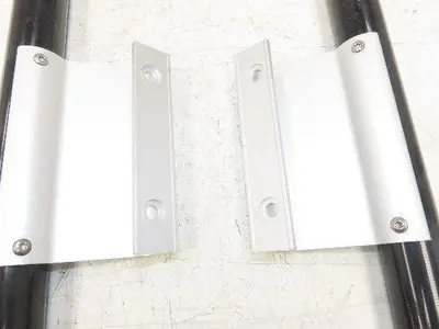 Outside Door Push Pull Handle 16" Long Black Silver Aluminum Plastic Lot of 2