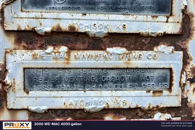 Used 2000 WE-MAC 4000 GALLON Stationary Fuel Tanks Iowa US | Proxy Equipment #1385142