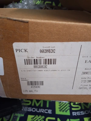 UNIVERSAL INSTRUMENTS 47259202 FIX LIFT ASSEMBLY 47260101 REV. D