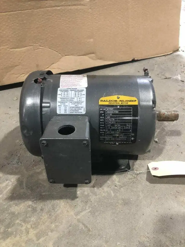 Baldor M1754T 1/0.25HP Electric Motor 1740/870RPM 460V 60Hz 3PH TEFC