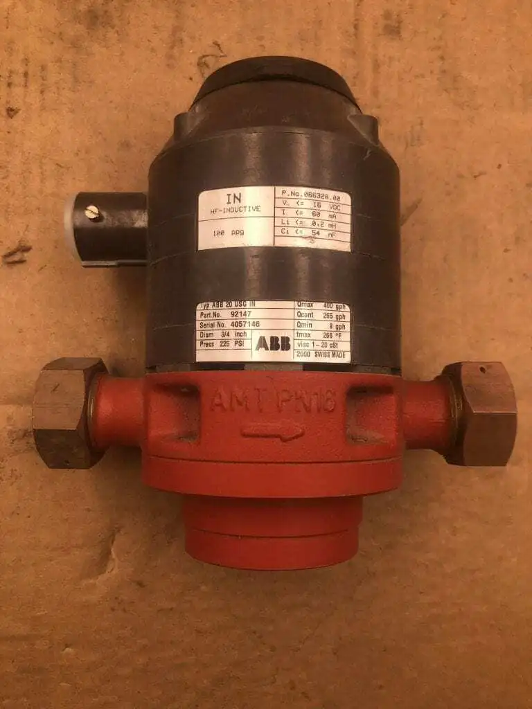 ABB 92147 Inductive Pulser Flow Meter 3/4″ 225PSI 8-400GPH 266°F