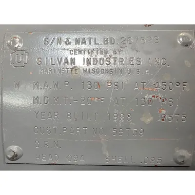 Used Silvan Industries 20 Gallon Horizontal Air Reciever Tank