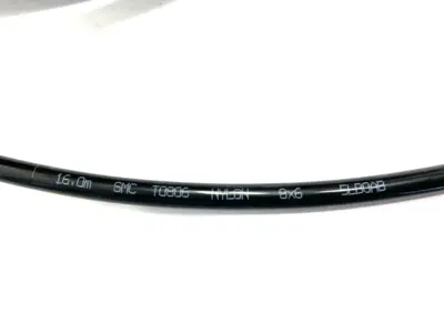 USED SMC BLACK NYLON PNEUMATIC TUBING 6MM I.D. 8MM O.D. CUT TO 200'