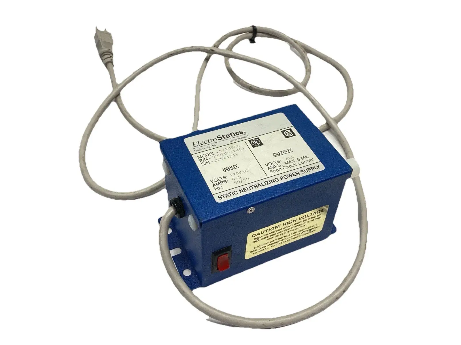 USED ELECTROSTATICS STATIC NEUTRALIZING POWER SUPPLY 90010-12463