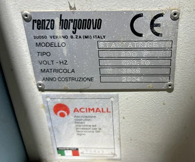 Used 2004 RENZO BORGONOVO STAMPRICE 800P Embossing Machines Ontario CA | MachineryMax #1384799