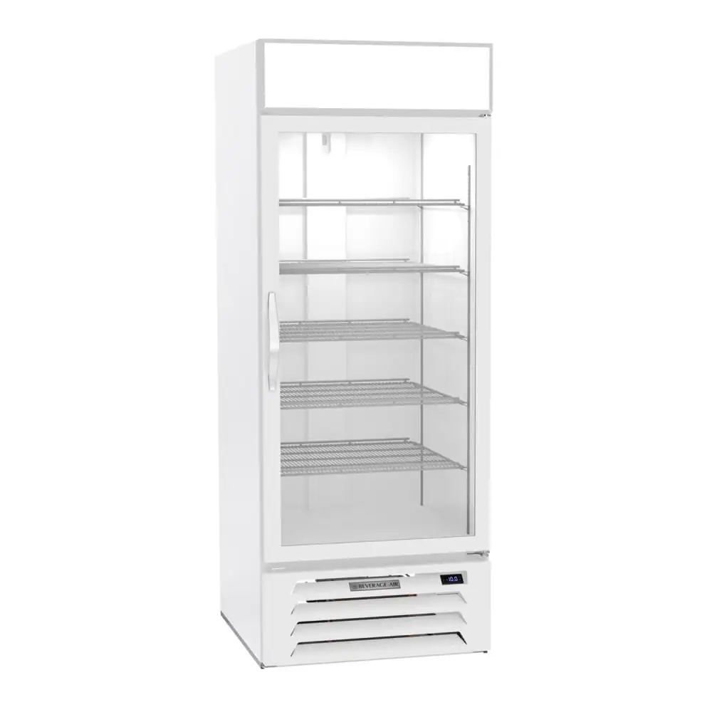 Beverage-Air MMF27HC-1-W 30" One Section Display Freezer W/ Swing Door - Bottom Mount Compressor, White, 115v