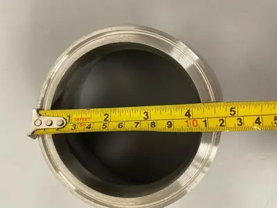 USED FELKER 316L STAINLESS STEEL 7" H X 4.625" OD X 8" OD 12GA REDUCER