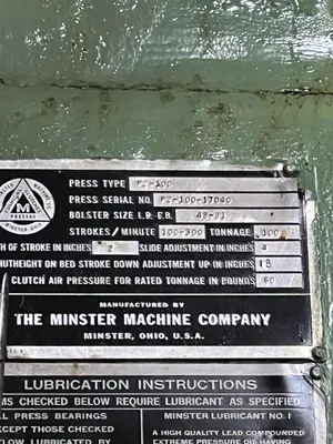 1967 MINSTER #P2-100-48 High Speed Press | Universal Press & Machinery (UPM) (9)