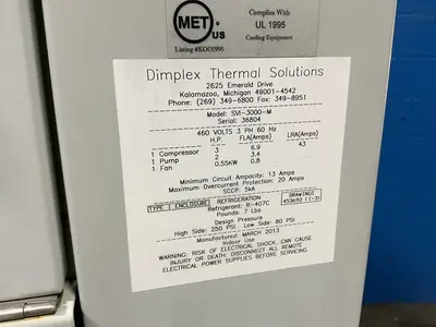 Used 2013 DIMPLEX THERMAL SOLUTIONS SVI3000M Misc Plastics Equipment Ohio US | HGR 24 #1404530