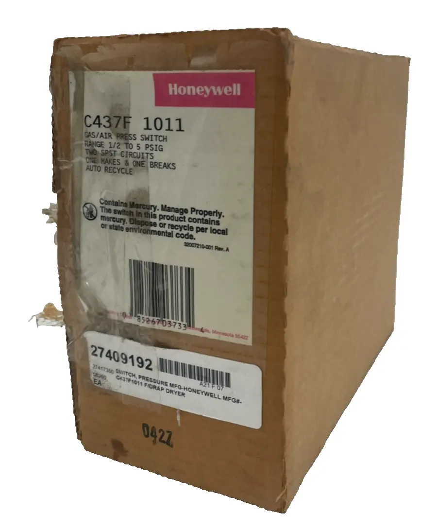 NEW HONEYWELL C437F 1011 GAS/AIR PRESSURE SWITCH C437F1011