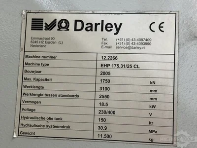 USED 2005 DARLEY EHP 175 / 31.25 CL