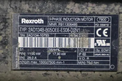 REXROTH 2AD134B-B05OEE-ES08-D2N1 SERVO MOTOR R911306485 STOCK HS51
