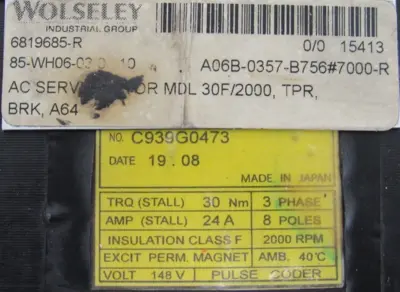 REFURBISHED FANUC A06B-0357-B756 SERVO MOTOR A06B0357B756#7000R