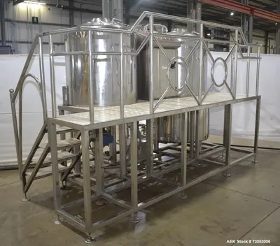 Used Allied Beverage Tanks 3.5 BBL Stainless Steel Brewhouse System – Complete Setup