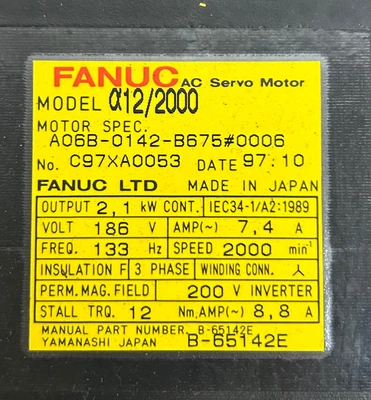 USED FANUC A06B-0142-B675#0006