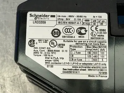 Used SCHNEIDER ELECTRIC LRD3359 Relays & Switches Ohio US | HGR 24 #1357429