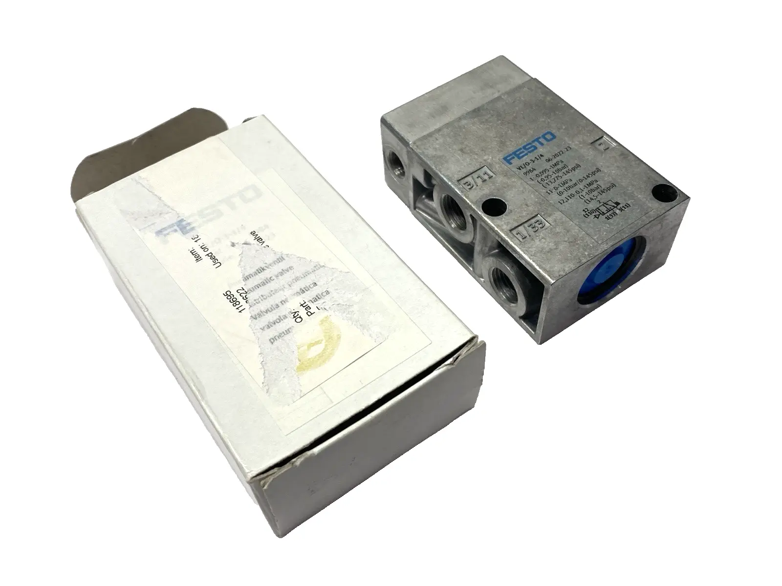 New | in-Stock Festo Pneumatic Valve 3/2-Way 1/4" Ports 9984 Solenoid Valves Michigan US | Maverick Industrial Sales #1392273