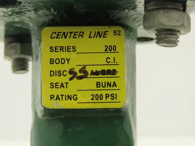 Centerline 52 Series 200 Butterfly Valve 3" Wafer 4-Bolt 200 PSI CF8M Buna