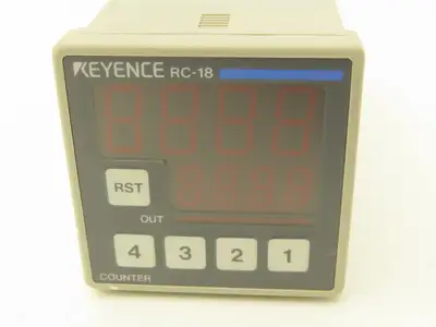 Keyence RC-18 Digital Preset Counter 4-Digit LED 100-240VAC