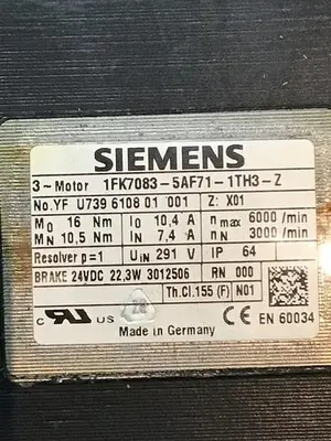USED SIEMENS 1FK7083-5AF71-1TH3-Z