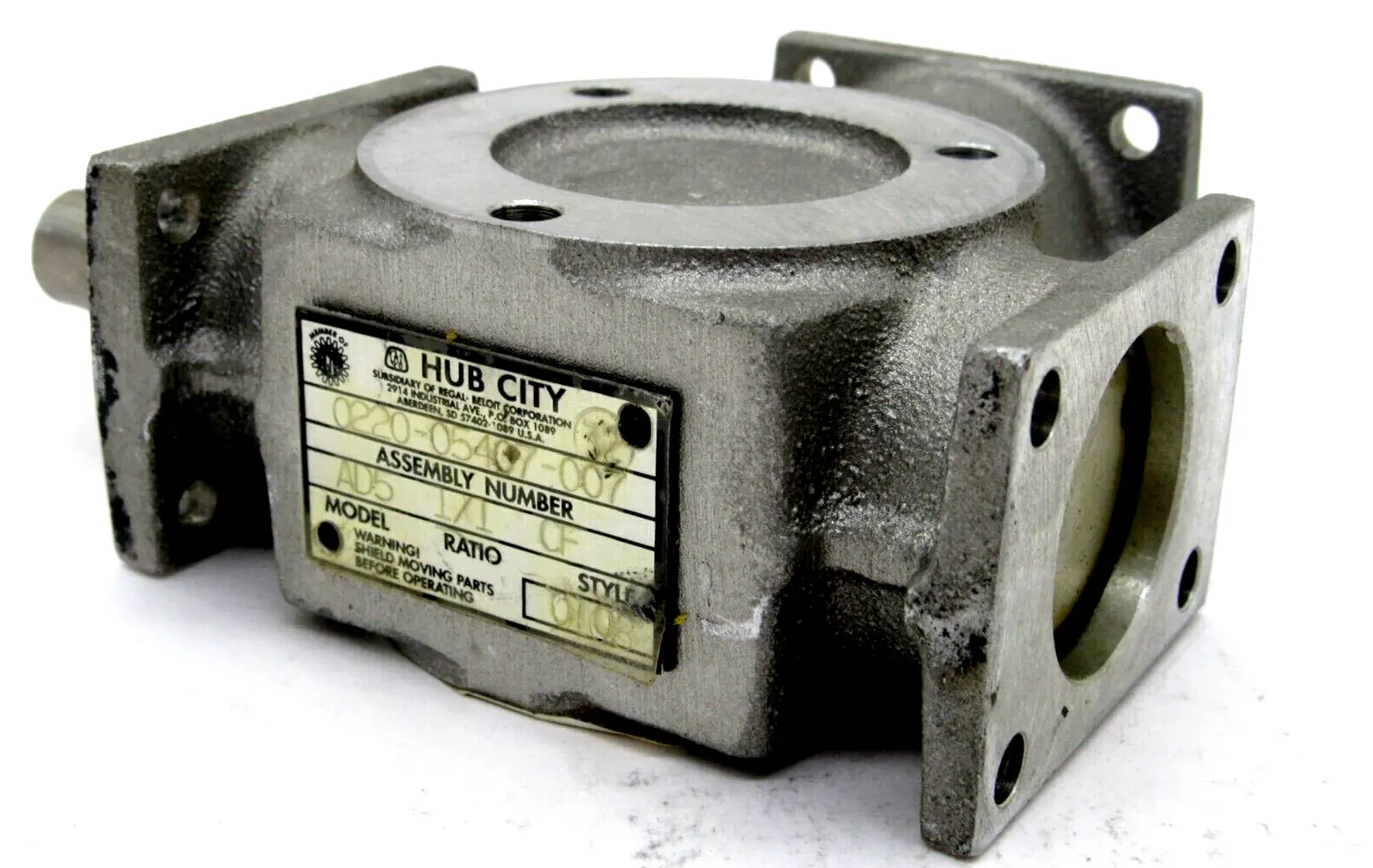 NEW REGAL BELOIT HUB CITY 0220-05407-007 GEAR REDUCER 022005407007
