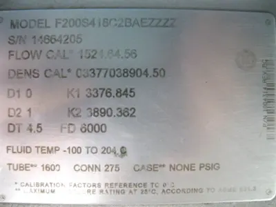 USED Micro Motion F200S418C2BAEZZZZ