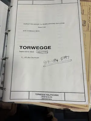 TORWEGGE H45 HYDRAULIC VENEER JOINTER GUILLOTINE MACHINE