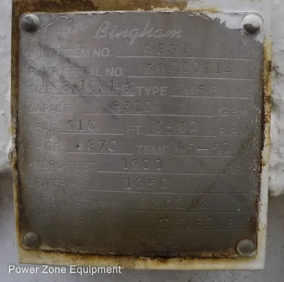USED SULZER BINGHAM 8X10X15.25 HSB
