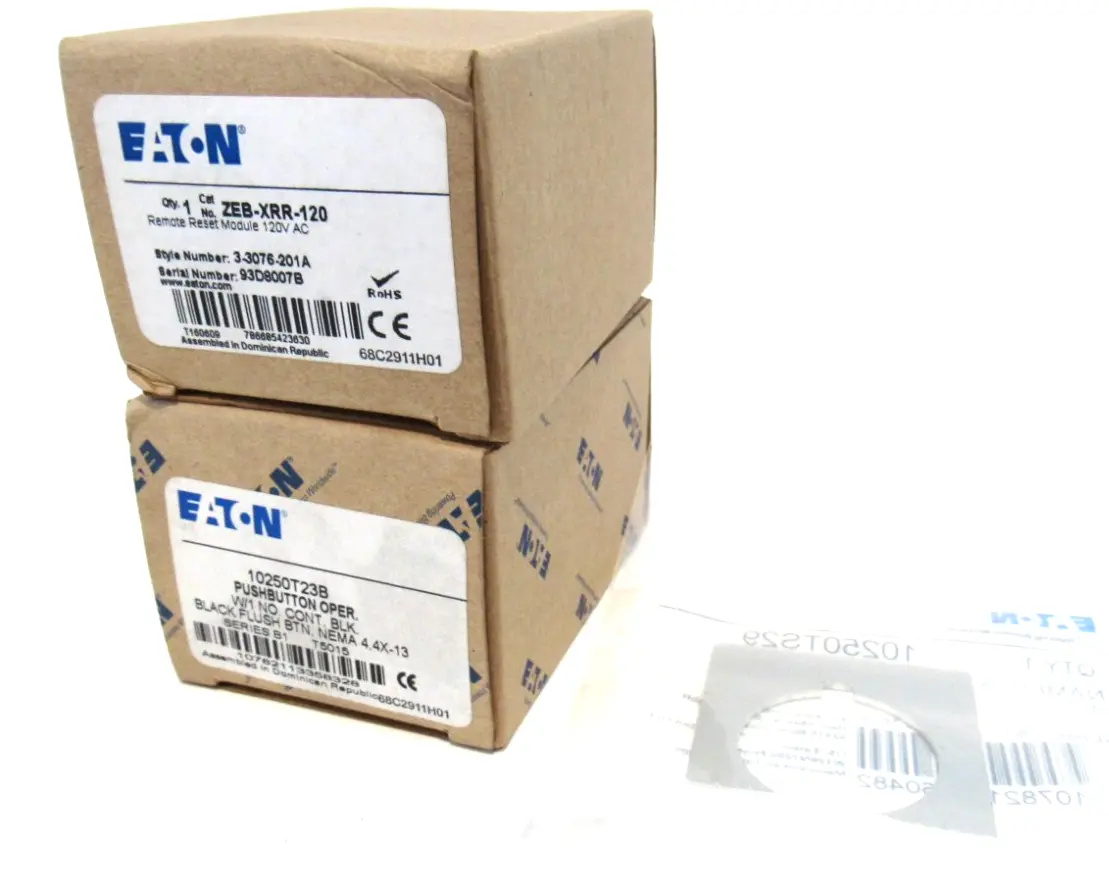 NEW EATON ZEB-XPR-120-23B/S29 RESET MODULE W/ PUSHBUTTON &LEGEND PLATE ZEBXPR23B