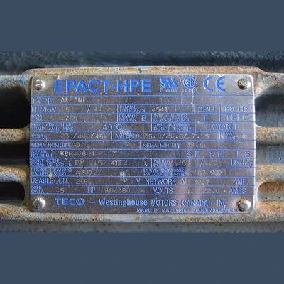 TECO – Westinghouse Epact-HPE 15 hp Motor