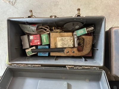 Lot of (4) tool boxes with assorted hand tools, includes electrical tooling, fittings, sockets, Alle...