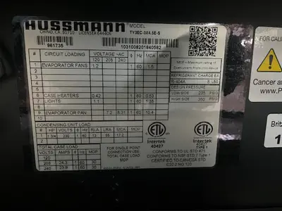 17-0126 Hussmann Self Contained Multi Deck End Cap