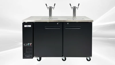 171-0237 60" Kegerator 4 Tap Self Contained Commercial Beer Dispenser Cooler