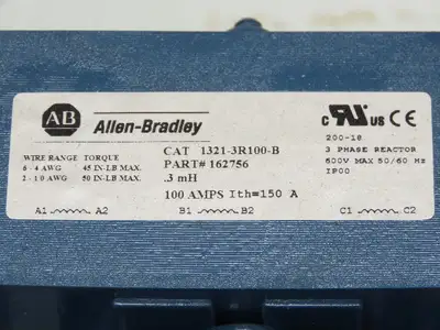Allen Bradley 1321-3RA100-B Line Reactor Transformer 100/150A 600V 3Ph
