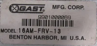 NEW GAST 16AM-FRV-13 AIR ACTUATED MOTOR 16AMFRV13