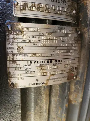 200 hp, 230/460 volts, 1785 rpm, 447TPA, 3ph, Electric Motor