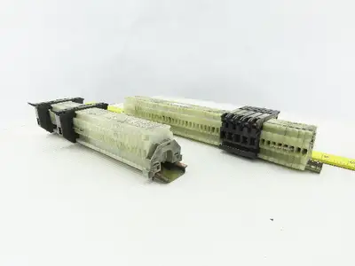 Allen Bradley 1492-HM1 White Terminal Blocks W/ Fuse Holders DIN Lot Of 78