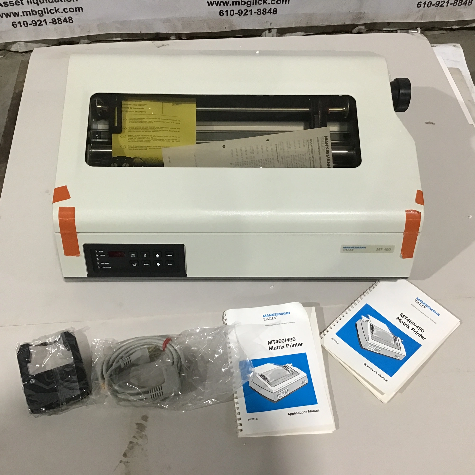 Mannesmann Tally MT460/490 Dot Matrix Printer 120V 60Hz 1.35A