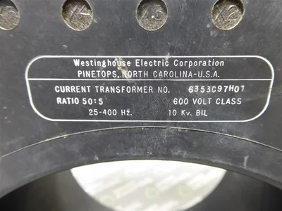 Square D 6353C97H01 Current Transformer 50:5 Ratio Used
